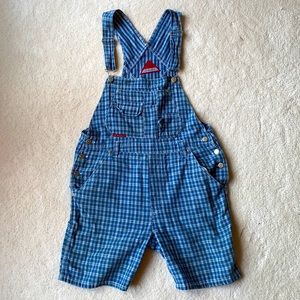 Overall plaid shorts
